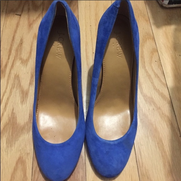 J. Crew Shoes - J Crew blue suede heels